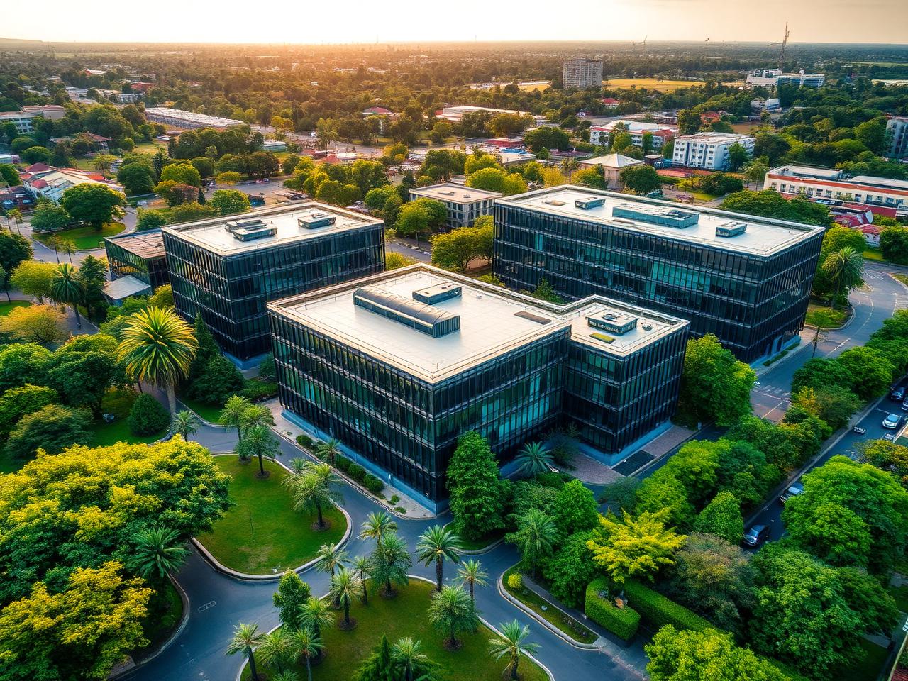 Aerial view of Garden City Business Park in Nairobi